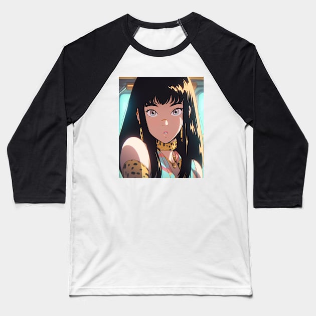 Anime Girl - Alani - Hawaii Style Baseball T-Shirt by souloff